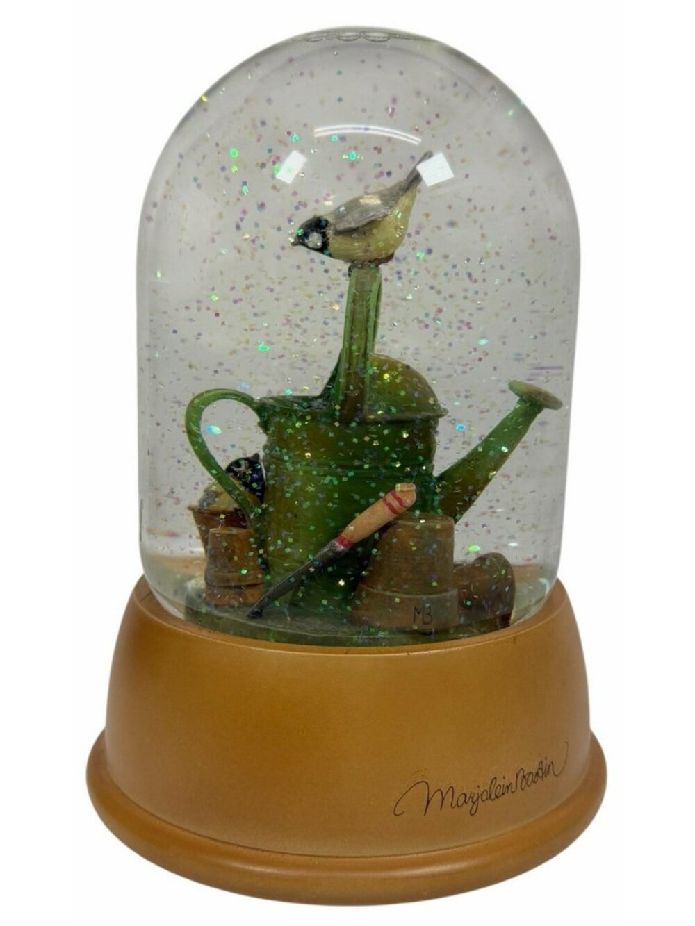 VTG Marjolein Bastin Music Box Water Globe Watering Can Bird Nature's Sketchbook